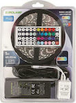 Eurolamp LED Strip Power Supply 12V RGB Length 5m and 60 LEDs per Meter Set with Remote Control and Power Supply SMD5050