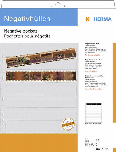 Herma Negative Packets PP Clear 25 Sheets/6-Strips Camera Accessory