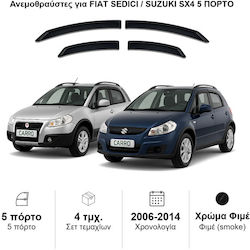 Heko Set Deflectoare Vânt Față și Spate Dark Fime Pentru Fiat Sedici Suzuki SX4 5D 2006 4 Bucăți 28632
