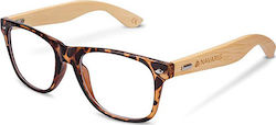 kw Navaris Wayfarer Acetate Blue Light Blocking Glasses Brown Tortoise