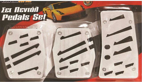Autoline Set Pedale Rutschfest Universal Silber 3Stück