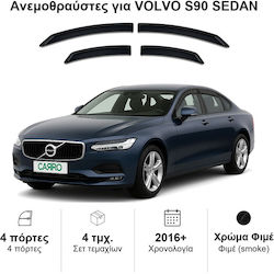 Heko Σετ Ανεμοθραύστες Μπροστινοί και Πίσω Σκούρο Φιμέ για Volvo S90 4τμχ 31242