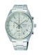 Seiko Conceptual Ανδρικό Ρολόι 41.5mm Χρονογράφος Μπαταρίας με Ασημί Μεταλλικό Μπρασελέ