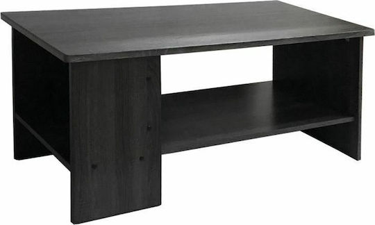 Masa De Cafea Centrală Rectangulară Din Lemn Neagră L100xL48xÎ42cm