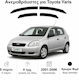 Heko Set of Windbreakers Front and Rear Car Dark Fime for Toyota Yaris 4pcs