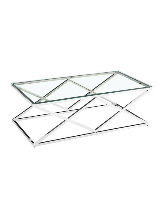 Conor Rectangular Glass Coffee Table Transparent L120xW60xH45cm