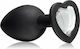 Temptasia Bling Heart Plug Small Anal Plug Klein Black 9.5cm