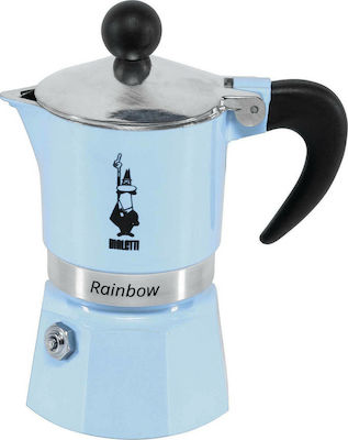 Bialetti Rainbow Stovetop Espresso Pot for 1 Cups Blue