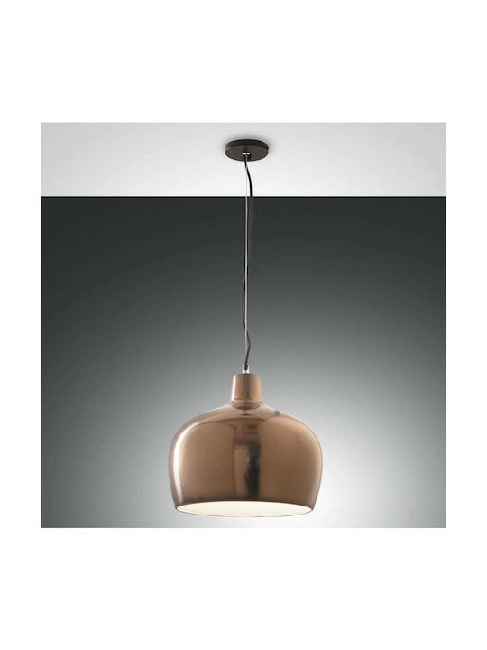 Fabas Luce Glossy Pendant Light Single-Light Bell for Socket E27 Bronze