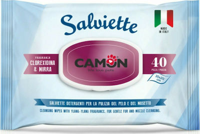 Camon Salviette Dog Body Cleansing Wipes with Chlorhexidine Alcohol Free