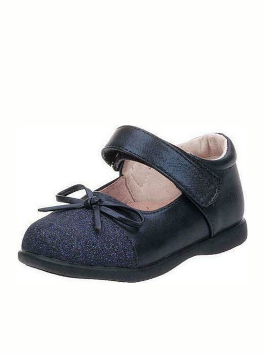 Meridian Shoes Παιδικές Μπαλαρίνες Ανατομικές με Σκρατς από Συνθετικό Δέρμα Navy Μπλε