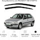 Heko Satz Windabweiser Vordere Dark Fime für Peugeot 106 5D 1992 2Stück