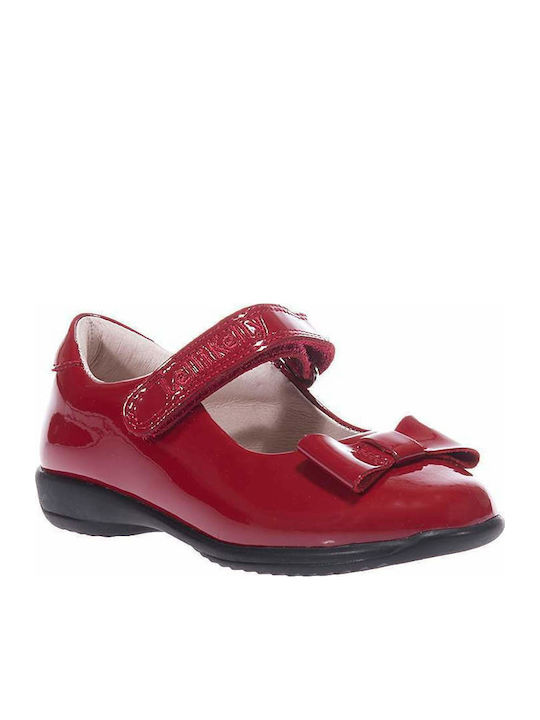 Παιδικές Μπαλαρίνες mit Bügel- und Schleifenverschluss Lackleder Rot