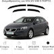 Heko Set of Windbreakers Front and Rear Car Dark Fime for Volvo V40 4pcs