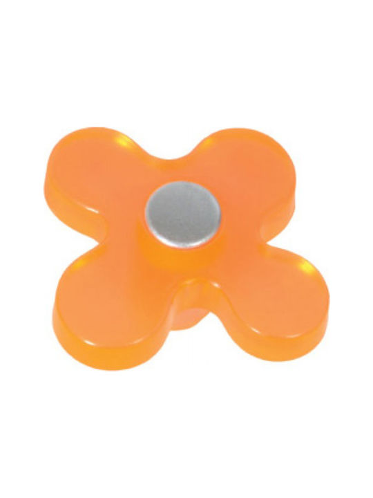 Import Hellas Flower 26317 Kids Knob Furniture made of Plastic in Orange Color 26317 1pcs