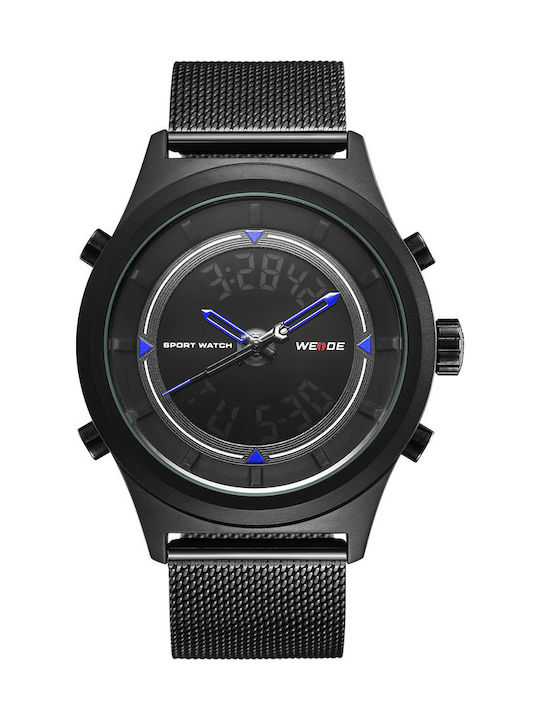 Weide Herrenuhr 50mm Batterie mit Schwarz Metal...