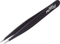 The Barb' Xpert Eyebrow Tweezer with Thin Tip Black 1pcs