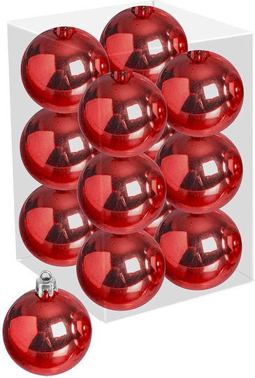 Set of 12 Red Plastic Ball Ornaments 6cm Set of 12 Red Plastic Ball Ornaments 6cm