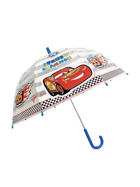 Chanos Kids Curved Handle Umbrella Cars with Diameter 96cm Transparent