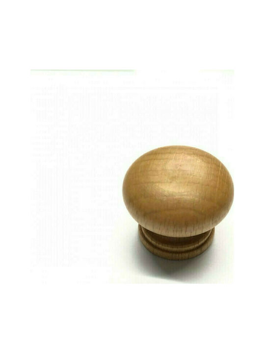 Import Hellas Wooden Furniture Knob 3819Φ Φυσικό Ø30mm