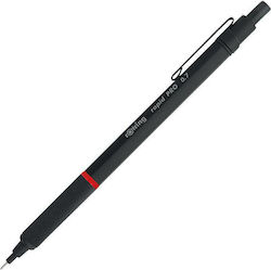 Rotring Rapid Pro Mechanischer Bleistift zum Zeichnen Metallisch 0.7mm mit Radiergummi Schwarz