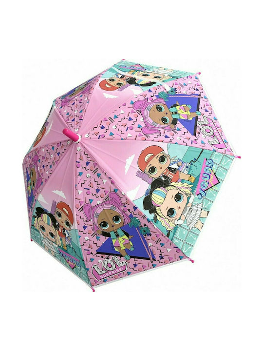 Chanos Kids Curved Handle Umbrella L.O.L. Surprise with Diameter 75cm Pink