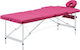 vidaXL Aluminum Portable/Folding Pink Massage a...