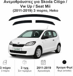 Heko Σετ Ανεμοθραύστες Μπροστινοί Σκούρο Φιμέ για Skoda Citigo 2τμχ 31191