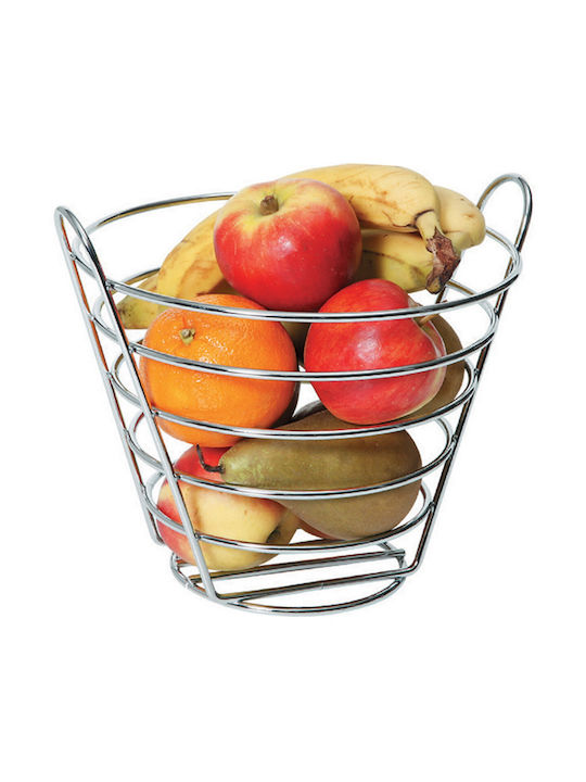 Obstschale Metallisch Silber 21x21x20cm