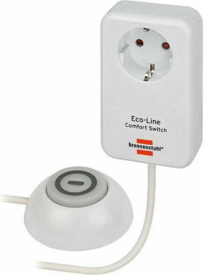 Brennenstuhl Eco Line Comfort Switch Einzelne Steckdose mit Schalter und Kabel 5m