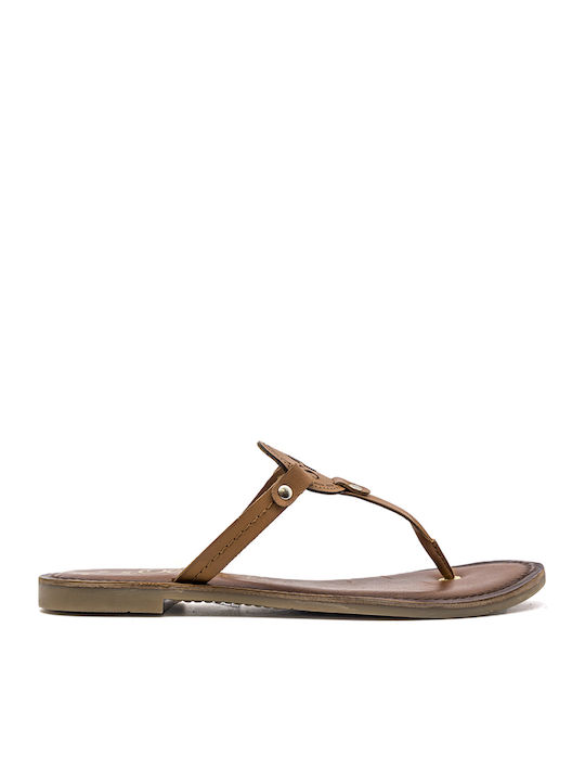 Flache Sandalen für Damen in Tabac Braun Farbe