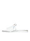 Leather Women's Flat Sandals in White Color