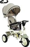 Just Baby Elite Trike Kids Tricycle Foldable With Sunshade, Storage Basket & Push Handle for 12+ Months Beige