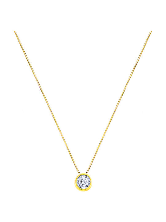 Gold necklace K14 with brilliant-cut diamonds, IGP11330