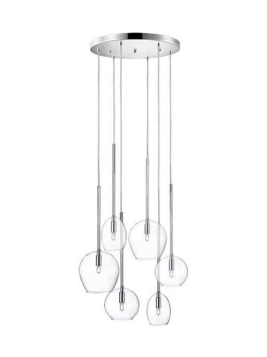 Luma Pendant Chandelier for 6 Bulbs G9 Black