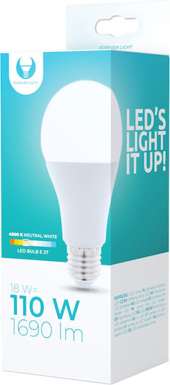 Forever Light LED-Lampe 18W für Fassung E27 und Form A65 Naturweiß 1690lm
