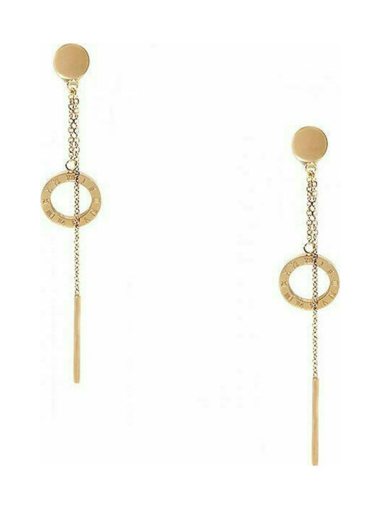 Steel earrings rose gold plated, TER363