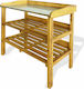 vidaXL Gardening Bench with 2 Shelves Solid Acacia Wood 76x37x92cm 43795 Decorative Workbench Garden Wooden 76cmx37cmx92cm 43795