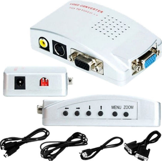 S-Link CVT-201 Конвертор VGA Женски към VGA Женски Бял 1 Брой