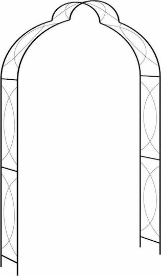 Αψίδα Κήπου από Μέταλλο σε Μαύρο Χρώμα 150x34x240cm