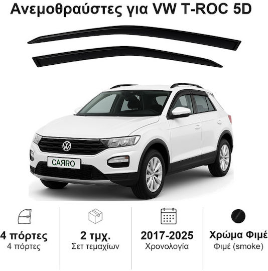 Heko Комплект Ветробрани Dark Fime за Volkswagen Т-Рок 5D 2018 2бр