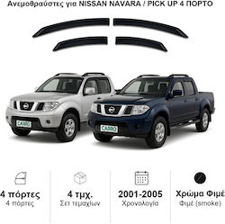 Heko Set Car Windbreakers Front And Back Dark Fime For Nissan Navara NP300 PickUp 4D 2001-2005 4 Pieces 24294 Heko Set Car Windbreakers Front And Back Dark Fime For Nissan Navara NP300 PickUp 4D 2001-2005 4 Pieces 24294