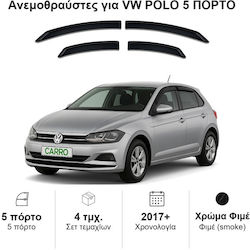 Heko Комплект Автомобилни Ветробрани Отпред И Отзад Тъмно Фиме За Фолксваген Поло 5D 2017+ 4 Бройки 31014
