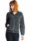 Paco & Co Women's Hooded Velvet Cardigan Gray