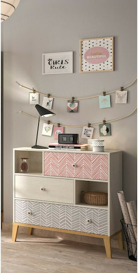 Wooden Bedroom Chest of Drawers Alika with 3 Drawers 94x41x95cm