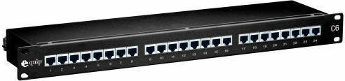 Equip Patch Panel για Rack 1U 19" 24 Θυρών cat6 Μαύρο