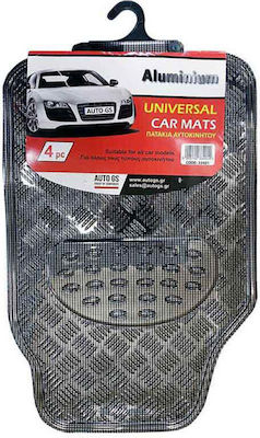 Auto Gs Set Covorașe Față și Spate Universal 4buc din Aluminiu Carbon Negre