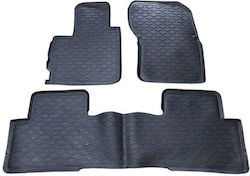 Auto Gs Set of Front and Rear Mats Tray Type 3pcs from Rubber for Mitsubishi Outlander Black