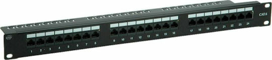 Roline Panou Patch pentru Rack 1U 19" 24 Porturi cat6 Negru