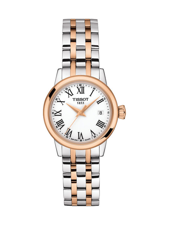 Tissot Classic Dream Γυναικείο Ρολόι 28mm Μπαταρίας με Ασημί Μεταλλικό Μπρασελέ